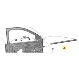   Skoda Rapid 17" bal első ajtó ablakkeret tömítés (belső alsó)